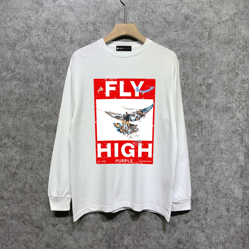 Purple Brand Long Sleeve T-Shirt Fashion Loose Long Sleeve Top