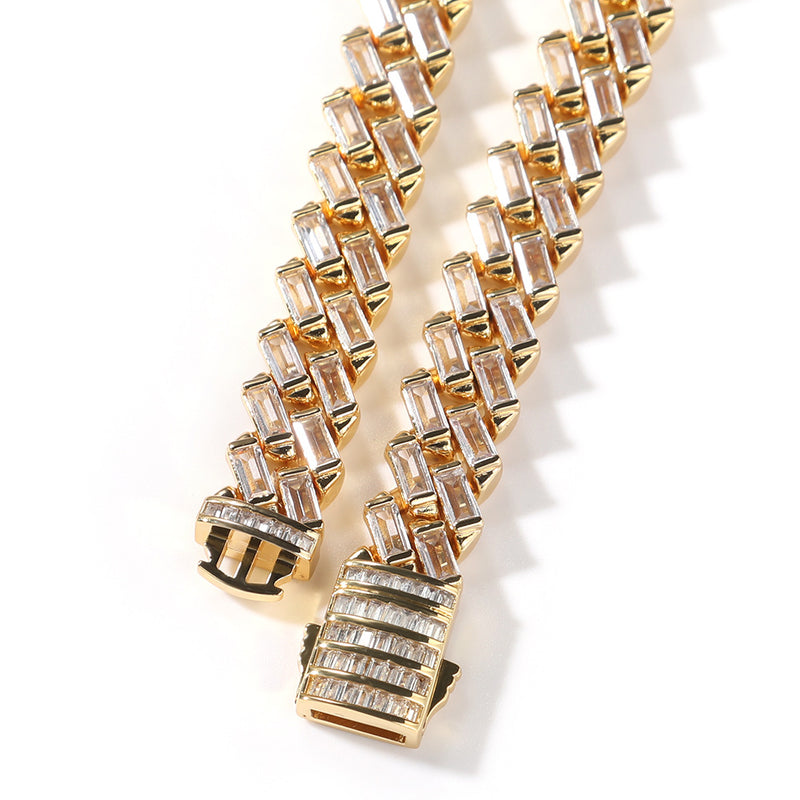 Chains Hip Hop 12mm Bar Cuban Chain T Square Zircon Spectrum St. Valentine's