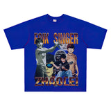Film Star T Shirt Loose American Retro Street round Neck T-shirt Men and Women