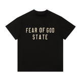 Fog Essentials T Shirts Spring/Summer FOG Double Line Letter Print Crew Neck Short Sleeves