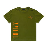Amiri T Shirt Five-Star Letter Print Casual Hip Hop round Neck Short Sleeve T-shirt