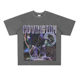 Film Star T Shirt Cotton Short Sleeve Loose Retro Design round Neck Heavy T-shirt Men