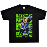 Basket Ball Star T Shirt Towns Washed Distressed Printed T-shirt Retro Short Sleeve round Neck Loose