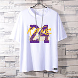 Basketball Sports T Shirt Commemorative Kobe No. 24 Short Sleeve T-Shirt Male Student Basketball Loose Sports