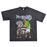 Basket Ball Star T Shirt Basketball Kevin Garnett Printed Washed Distressed American T-shirt Vintage Cotton Short Sleeve