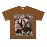 Film Star T Shirt Movie Chaplin Modern Era Loose Retro Street Cotton T-shirt