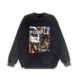 Purple Brand Distressed Long Sleeve Shirt Fashion Distressed Loose Long-sleeved Top