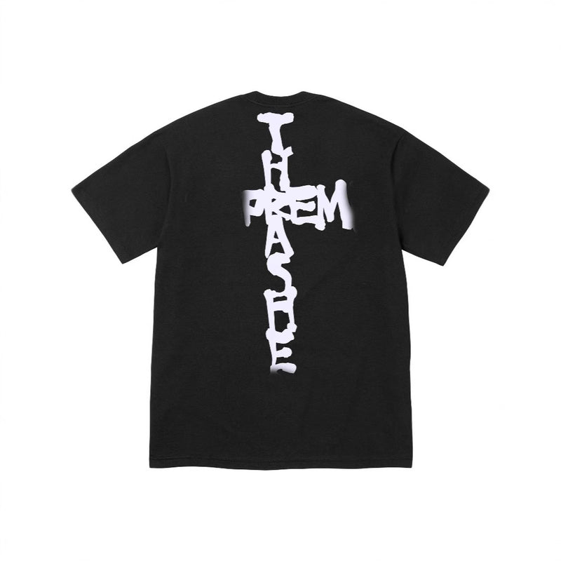 Men T-shirts Flame Joint Cross Pure Cotton
