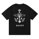 Rhude T Shirt Micro Standard Island Coconut Tree Print Short Sleeve T-Shirt