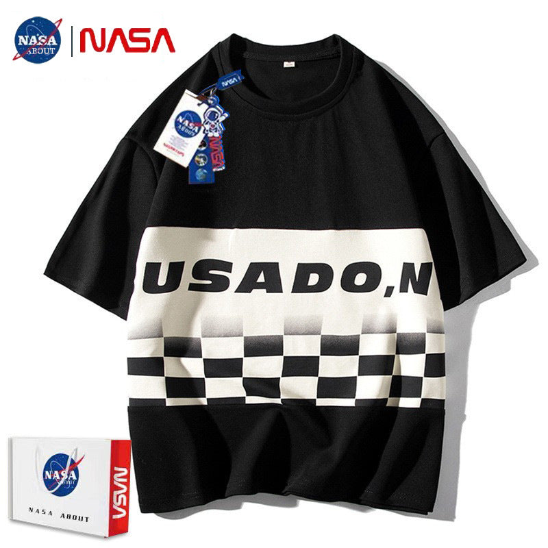 Nasa T Shirt Summer T-Shirt Short Sleeve Men'S And Women'S Casual Loose Couple Wear