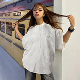ERD T Shirts Letter Crew Neck Short-Sleeved Casual T-shirt