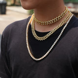 Chains Hip Hop 12MM Copper Inlaid Zircon Cuban Necklace Royalty Spectrum