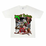 Film Star T Shirt Washed Old American Round Neck Loose T-Shirt Retro Short Sleeve
