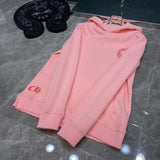 Chh Chrome Hearts autumn and winter pink horseshoe phantom LOGO hooded sweater