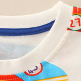 Boy T Shirt Boy's Short-Sleeved T-shirt Summer Knitted Cotton Cartoon Printed Children T-shirt round Neck