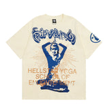 Hellstar T Shirt Yoga Girl Print Casual Loose