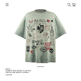 American vintage street T-shirt pure cotton men's and women's summer loose