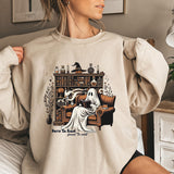 Halloween Born To Work Print Sweatshirt
