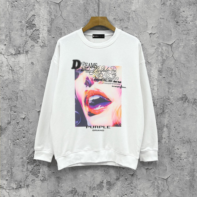 Purple Brand Sweatshirt Loose Crew Neck Sweater