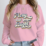 New Christmas Merry And Bright Print Pullovers Women Fashion