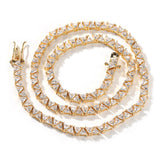 Chains Hip Hop Necklace 5mm Triangular Zircon Tennis Chain St. Valentine's Spectrum
