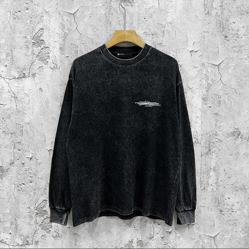 Purple Brand Distressed Long Sleeve Shirt Fashion Distressed Loose Long-sleeved Top