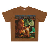 Film Star T Shirt Trendy Cotton Short Sleeve Loose round Neck Retro T-shirt