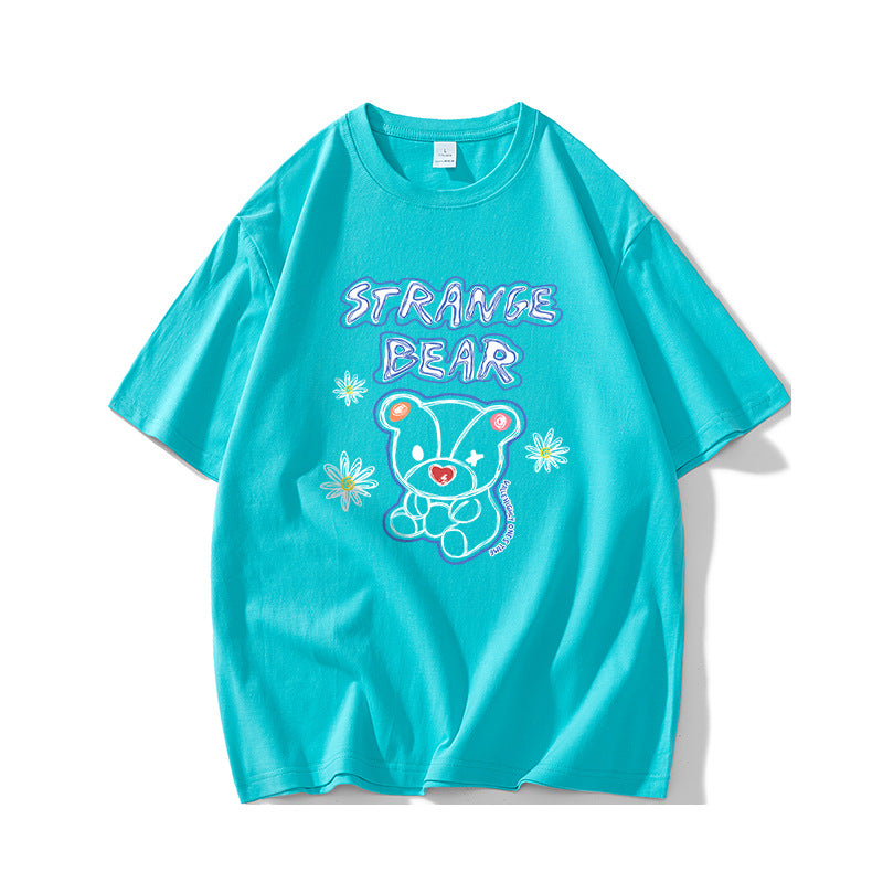 Nasa T Shirt Summer Cute Cartoon Couple'S Short-Sleeved T-Shirt For Women