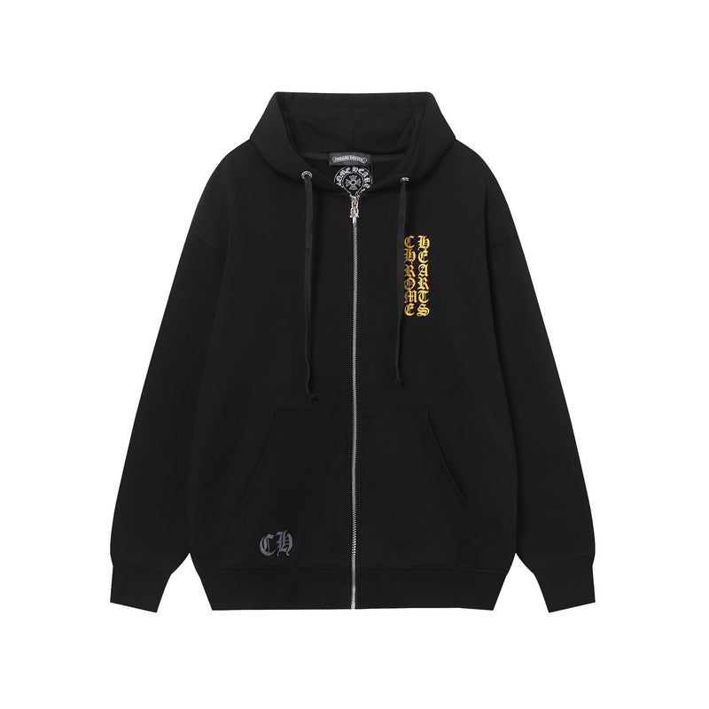 CHH Chrome Heart Hoodie Autumn and winter men and women CH Sanskrit cross full back logo