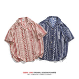 Men Shirts Summer Short Sleeve Printed Shirt Men's Loose Casual