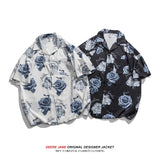 Men Shirts Summer Couple Short Sleeve Printed Shirt Men Loose