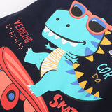 Boy T Shirt Boys' T-shirt Summer Short Sleeve T-shirt Knitted Cotton round Neck Cartoon Printed