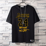 Basketball Sports T Shirt Commemorative Kobe No. 24 Signature Short-Sleeved T-Shirt Men'S Loose Casual Sweatshirt Student