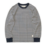 Mariner Shirt Horizontal Striped American Retro Sports T-shirt Men's Long Sleeve Spring and Autumn Navy-Striped Shirt