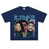 Film Star T Shirt Loose American Retro Street Cotton T-shirt for Men and Women