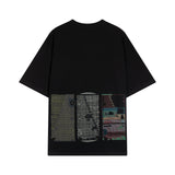 C.e t shirts abstract painting printingloose round neck pullover short sleeves
