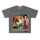 Film Star T Shirt Loose American Retro Street Cotton T-shirt for Men and Women