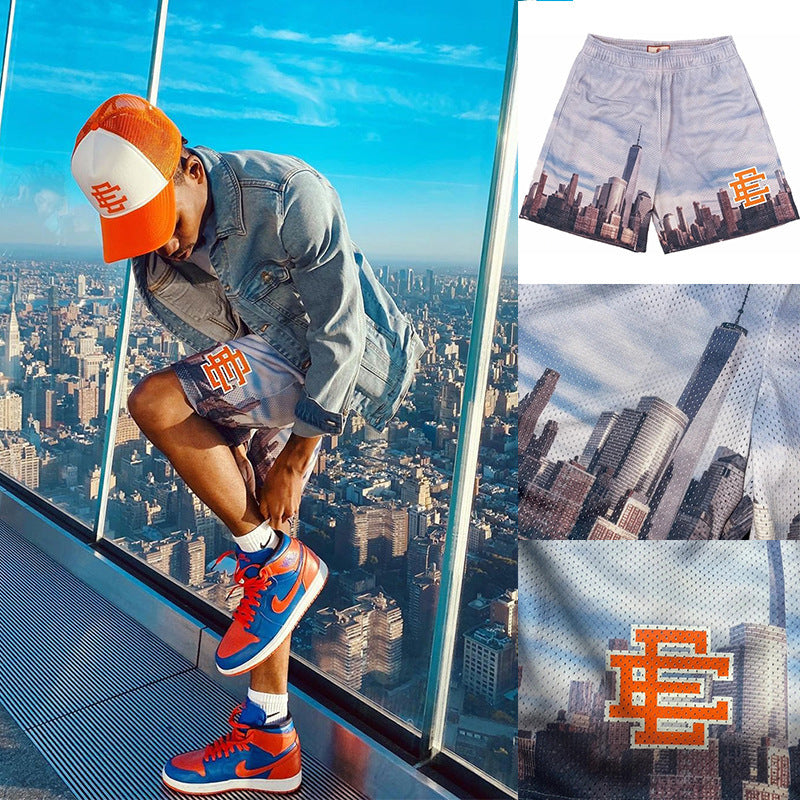 Eric Emanuel EE Shorts Angel King New York Skyline Beach Pants