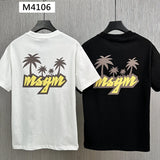 MSGM T-Shirt Coconut Tree Alphabet Loose Short Sleeve T-Shirt