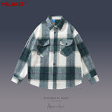 MIJKO Mens Jacket Lapel Thick Shirt