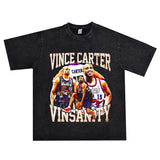 Basket Ball Star T Shirt Basketball Star Vince Carter Printed T-shirt Short Sleeve Loose Retro