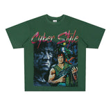 Film Star T Shirt Cotton Short Sleeve Loose Retro American Design T-shirt Men