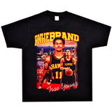Basket Ball Star T Shirt Trae Young Washed Distressed Printed American T-shirt Loose Retro