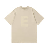 Fog Essentials T Shirts Spring Summer FOG Flocking E Letter Crew Neck Short Sleeves