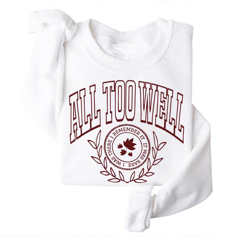 All Too Well Music Album Sweatshirts Cozy Tops