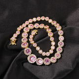 Chains Hip Hop Round Zirconium Necklace Vintage ins St. Valentine's Spectrum