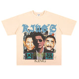 Film Star T Shirt Loose American Retro Street Cotton T-shirt for Men and Women