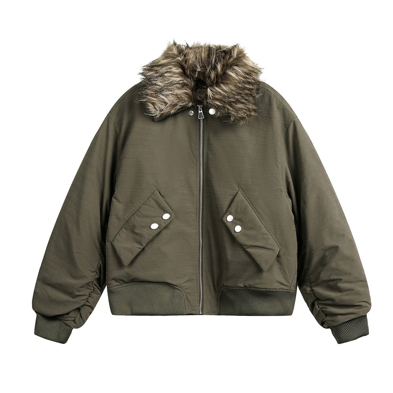 Unisex down jacket men's winter detachable fur collar