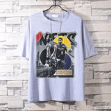Basketball Sports T Shirt Loose Basketable Nets Durant Korean Style Trendy Printing Basketball Sport Short Sleeve T-Shirt Men