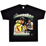 Basket Ball Star T Shirt Washed Distressed Printed T-Shirt Short Sleeve Loose Retro Cotton